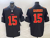 Men's Kansas City Chiefs #15 Patrick Mahomes Black Fashion Vapor Limited Stitched Jersey,baseball caps,new era cap wholesale,wholesale hats